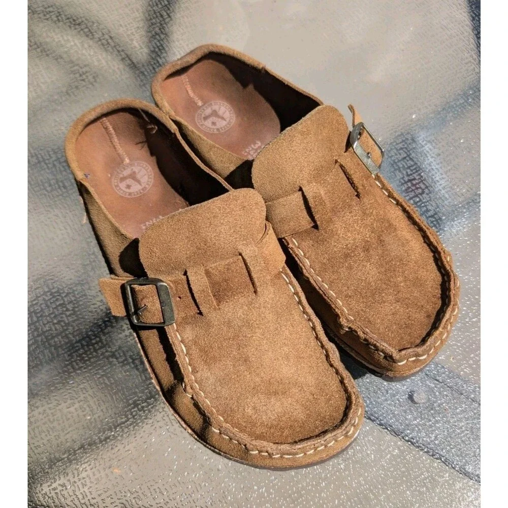 Birkenstock Buckley Clogs Womens Size 37 US 6.5 Brown Leather Slip On Mule Shoes